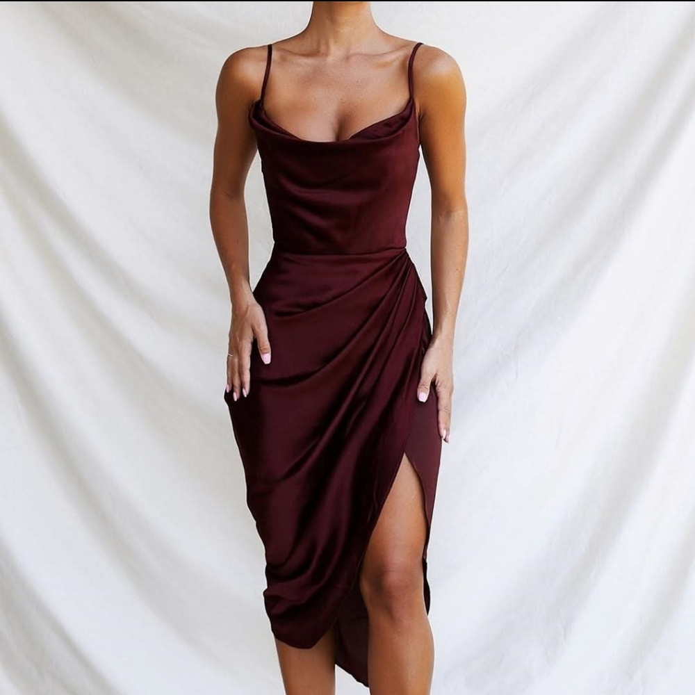 House Of CB Reva Dress Raisin Size XS